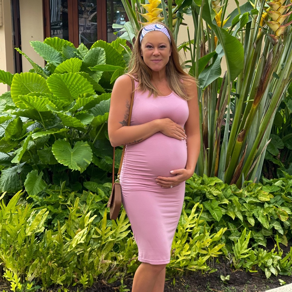 Women's Maternity Dress Ruched Bodycon Pregnancy